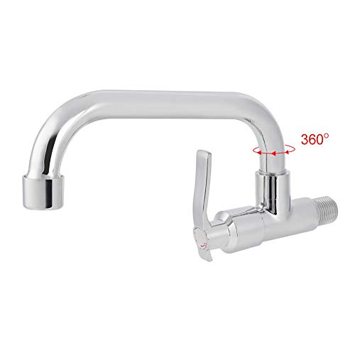 Fishlor Solo Grifo de Agua fría, G1 / 2in Montado en la Pared Solo Grifo de Agua fría Fregadero del Grifo de Agua para Uso doméstico en la Cocina, Grifo de Agua(LQ-3092 25cm)