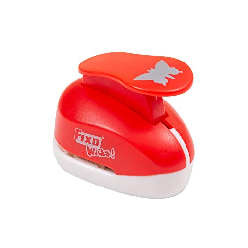 Fixo Kids 62751. Perforadora con Forma de Mariposa. 2,5cm. Tamaño Mediano, Rojo