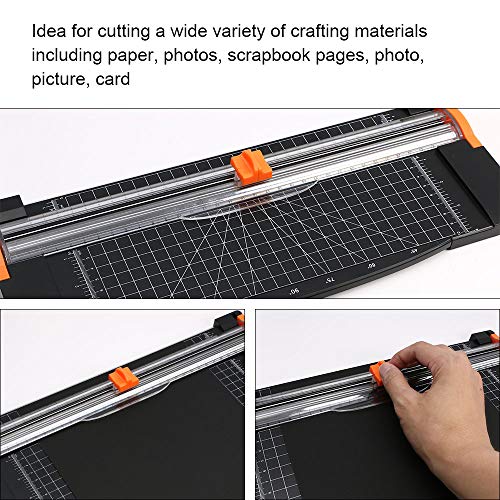 flintronic 8pcs Cuchillas de Repuesto para Cortador de Papel con Diseño de Seguridad Automático para Recortador de Papel A4, Naranja