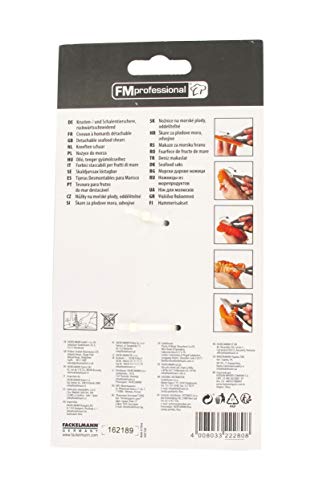 FM Professional Tijeras Marisco, Acero Inoxidable, Negro e INOX, 19x7,5cm