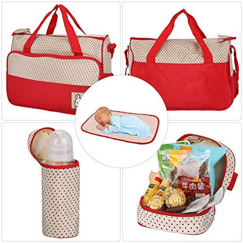 FREESOO Set 5 kits Bolsa de Mama para Bebe Biberon Cambiador de Pañales Bolsa Hospital Maternidad Bolso de Pañales Bebé para Viaje Carro Carrito Biberón Colchoneta Comida Multifunción Gran Capacidad
