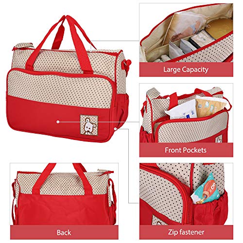 FREESOO Set 5 kits Bolsa de Mama para Bebe Biberon Cambiador de Pañales Bolsa Hospital Maternidad Bolso de Pañales Bebé para Viaje Carro Carrito Biberón Colchoneta Comida Multifunción Gran Capacidad