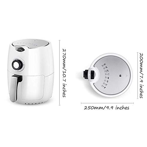 Freidora de aire freidora sin aceite Aire Fryer 1000W eléctricos de aire caliente freidoras grandes de aire Freidora Horno sin Aceite for cocinas Accesorios adicionales, Recetas, pinchos de barbacoa r