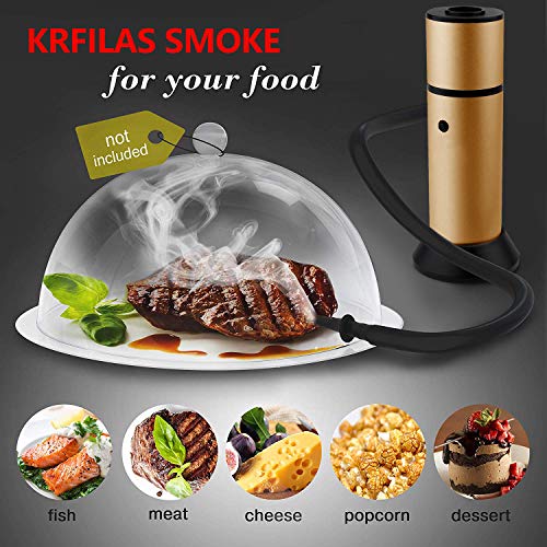 Fumador Pistola + Astillas De Madera Humo Infusor Fumador De Alimentos Salmón Ahumado Salchicha Ahumador De Carne Fumador Portátil Fumador Portátil para Cocinar BBQ-Oro
