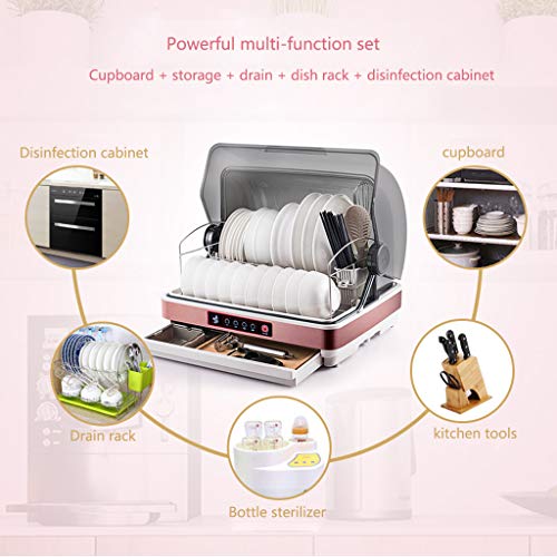 Gabinete De DesinfeccióN Hogar PequeñO Escritorio Mini DesinfeccióN Armario Cocina Vajilla Secador EsterilizacióN UV Gabinete De Limpieza 46 × 37 × 43cm