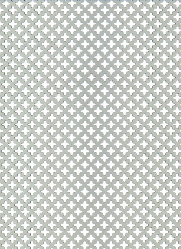 GAH-ALBERTS 466893 - Chapa perforada - cross-slot, aluminio anodizado color plata, 250 X 500 X 0,8 Mm