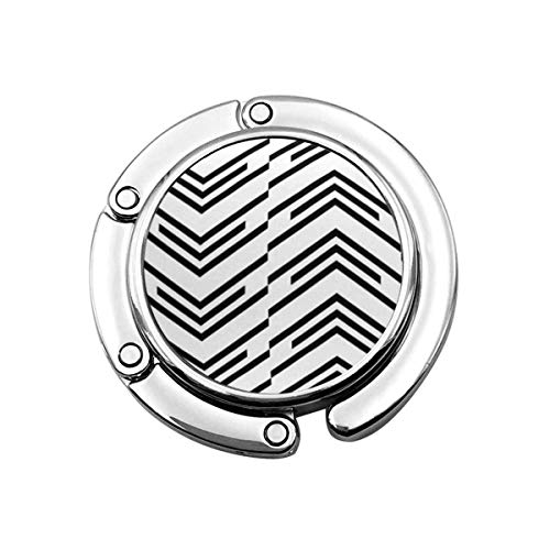 Gancho Plegable del Monedero de la suspensión del Bolso, Modelo geométrico del Zigzag Abstracto Negro y futurista Elegante Regular