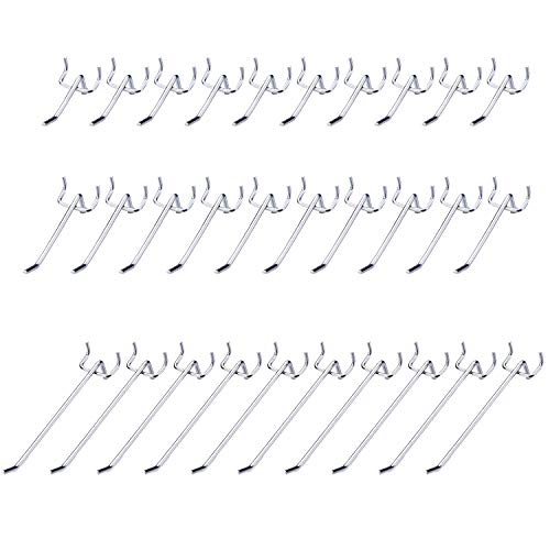 Ganchos para Tablero 50mm 100mm 150mm Ganchos Paneles Perforados Ganchos para Pizarra Surtido Conjunto de 30