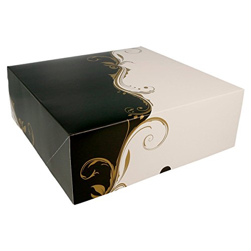 García de Pou 204.67 Cajas Pastelería Sin Ventana 275 G/M2, 28 x 28 x 10 cm, Set de 50, Blanco