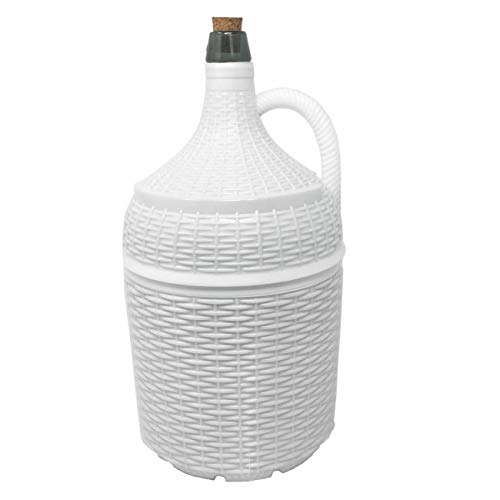 Garrafón de cristal con forro de plástico blanco 5L