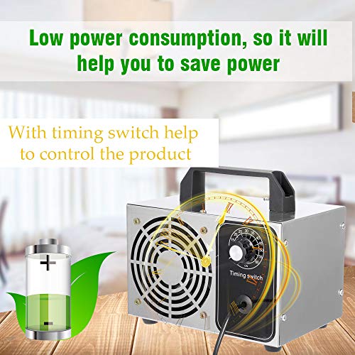 Gecheer 28 g/h Generador de ozono Comercial Hogar, Ozonizador Industrial Portatil, Máquina de Ozono, Purificador de Aire Filtro de Aire, Además del Formaldehído