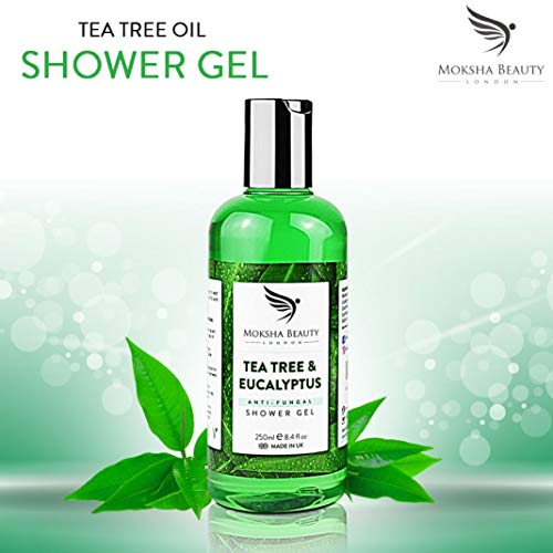 Gel de Ducha Aceite de Árbol de Té - Gel de Baño Para Hombre | Limpiador Natural Alivia Acné Mal Olor Tiña Pie de Atleta Hongos en Uñas | Suaviza Picor y Piel Seca | 250ml
