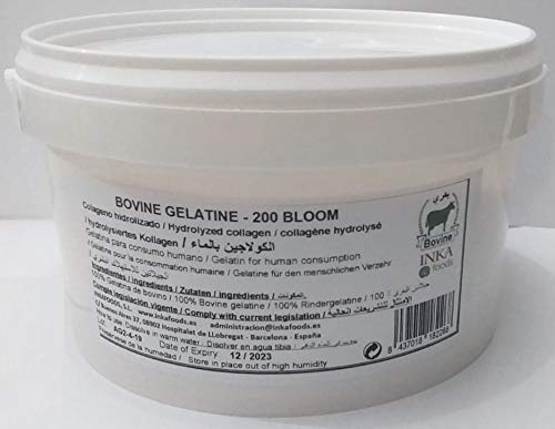 Gelatina granulada de bovino, 200 bloom, sabor neutro - 1kg