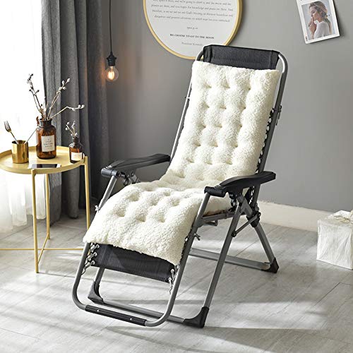 GELing Cojín de Repuesto para Tumbona de Interior y Exterior, reclinable, cojín Grueso，Blanco,130X50X12cm
