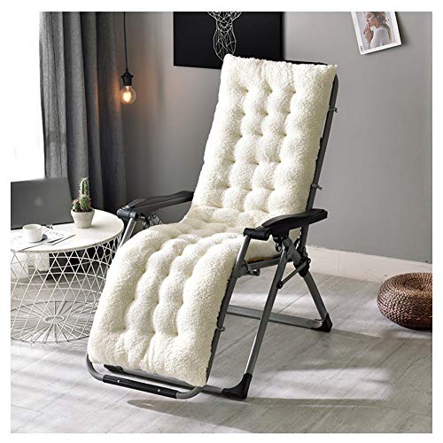 GELing Cojín de Repuesto para Tumbona de Interior y Exterior, reclinable, cojín Grueso，Blanco,130X50X12cm