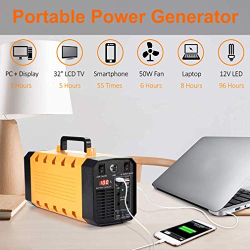 Generador Solar Portátil, 500W 288WH Con Panel Con Energía Solar De Alimentación De Reserva Generador Kit De La Central Eléctrica De UPS Batería De Emergencia Acusado Por Solar/Salida De CA/Coche