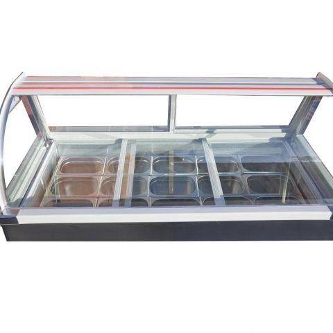 Gino Gelati 15 variedades Acero Inoxidable Hielo vitrina Hielo mostrador Eisbar vitrina refrigeración mostrador