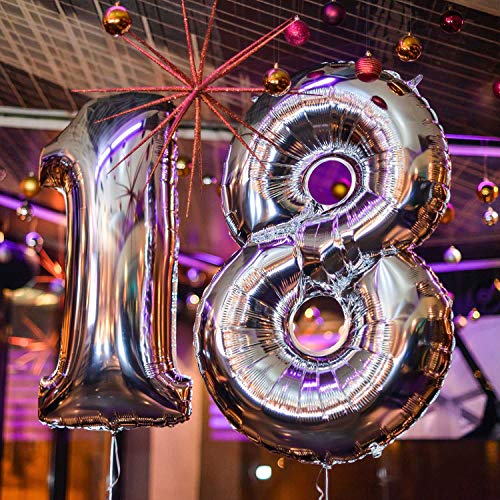 Globos de helio XXL de papel de aluminio, letras y números y caracteres en color dorado; plateado, 80 cm, gran decoración para fiesta de cumpleaños, boda, fiesta, plástico, 1 - rosa., Rosa