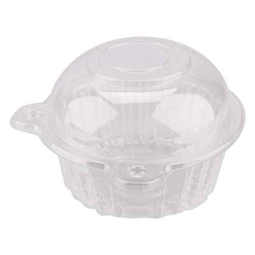 GOTOTOP 100PCS Caja de Plástico Transparente Desechable Cajas de Cupcake Individuales Caja del Domo de Muffin