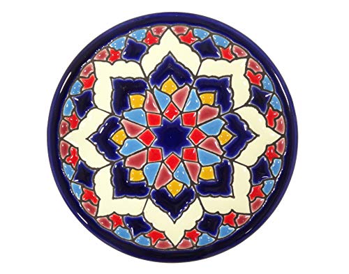Grabado y Cerámica Española Platos Decorativos para Pared, Pintados a Mano con la técnica de la Cuerda Seca. Cerámica Andaluza 11 CM 51101