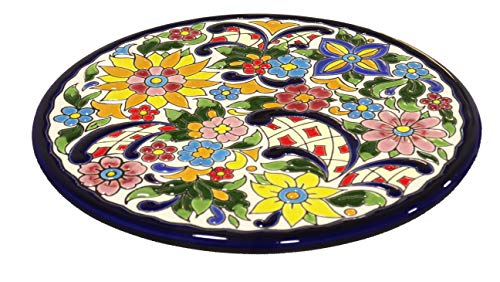Grabado y Cerámica Española Platos Decorativos para Pared, Pintados a Mano con la técnica de la Cuerda Seca. Cerámica Andaluza 21 CM.52103