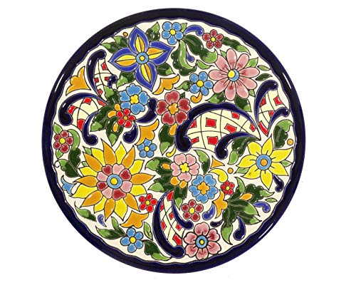 Grabado y Cerámica Española Platos Decorativos para Pared, Pintados a Mano con la técnica de la Cuerda Seca. Cerámica Andaluza 21 CM.52103