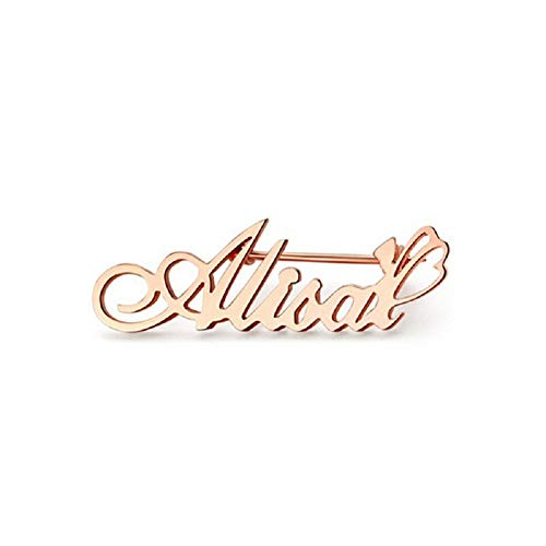 Grancey Nombre Broche Personalizado para Mujeres Nombre Personalizado Broche Hecho con Cualquier Letra Joyas de Plata Oro Rosa Oro