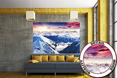 GREAT ART Foto Mural Imagen Panoramica de los Alpes Diseno Montana Natural 210 x 140 cm - Papel Pintado 5 Piezas incluye Pasta para pegar