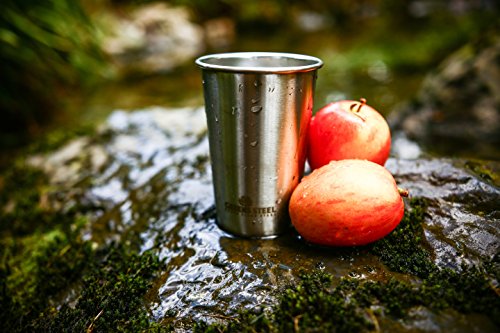 Greens Steel Taza de Acero Inoxidable de 16 oz/473ml (Paquete de 4) Vasos Copas de Metal Tumbler Apilables Premium