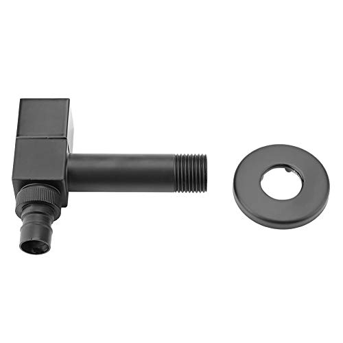 Grifo de agua fría con mango cuadrado de cobre negro para lavadora, lavabo lavabo grifo de pared para la colada grifo de agua fría con burbuja integrada para baño y cocina G1/2 Thread