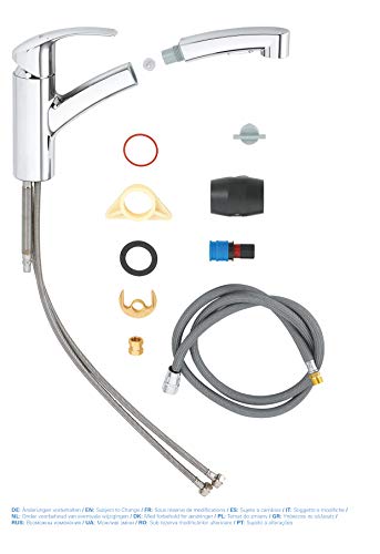 Grohe Eurosmart 30 305 000 - Grifo Monomando de Cocina, Caño Bajo Extraíble