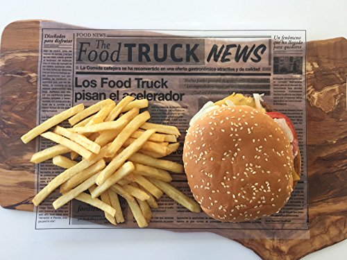 GRUPOHORECA DISTRIBUCION CANAL HORECA Papel Periódico Alimentario 31X25 Antigrasa - 500 Unidades Mod.-The Food Truck News