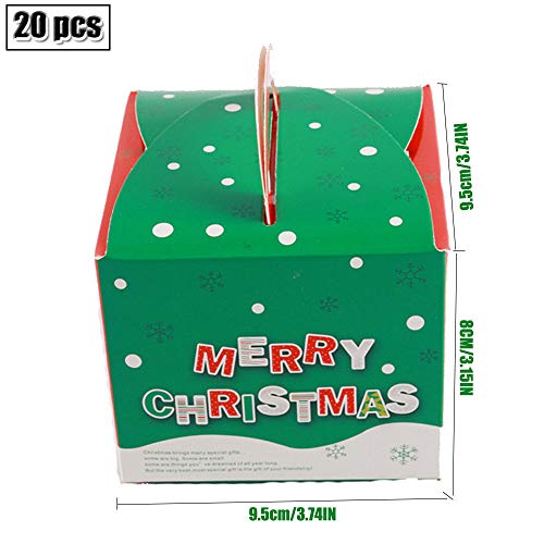 Gsyamh Embalaje De Galletas Christmas Cajas De Cupcakes Navideños Cajas De Golosinas Decorativas Navideñas Cajas De Regalo De Dulces para Cupcakes Adecuado para Bocadillos Navideños Amigos-20 Piezas