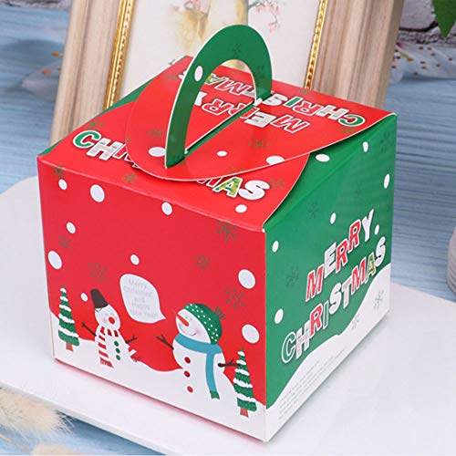Gsyamh Embalaje De Galletas Christmas Cajas De Cupcakes Navideños Cajas De Golosinas Decorativas Navideñas Cajas De Regalo De Dulces para Cupcakes Adecuado para Bocadillos Navideños Amigos-20 Piezas
