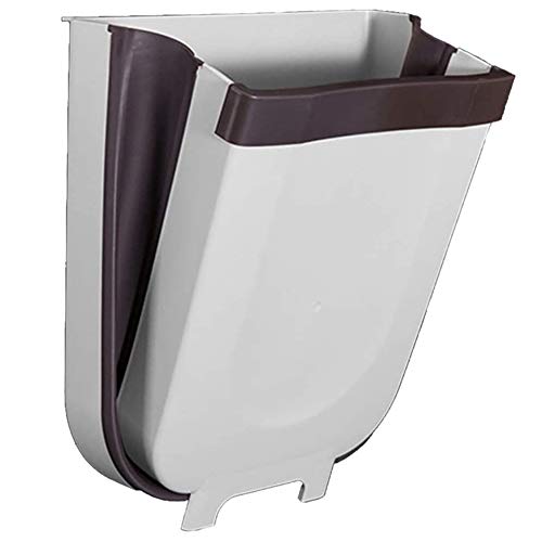 Gua Bote de Basura Colgante, Contenedor de Basura Plegable, Papelera Plegable, Cubo de Basura Plegable Colgante, para Puerta de Armario de Cocina, Baño, Coche, Inodoro (Blanco)