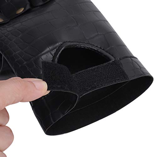 Guantes de piel negra con garra de dragón para Halloween, para disfraz de Halloween, disfraces, suministros para fiestas de disfraces, adultos, cosplay o escenario, accesorios con uñas largas