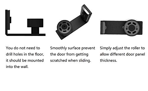 Guía de suelo ajustable para puerta y pared inferior de puerta corredera hardware negro