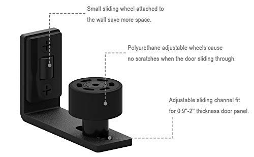 Guía de suelo ajustable para puerta y pared inferior de puerta corredera hardware negro