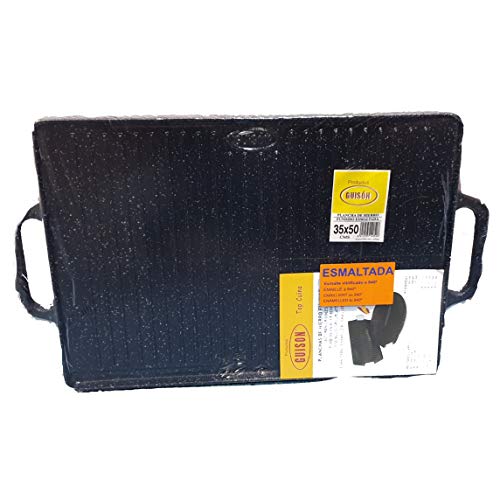 Guison 12050, Plancha de hierro fundido esmaltado, Color Negro, 35 x 50 cm