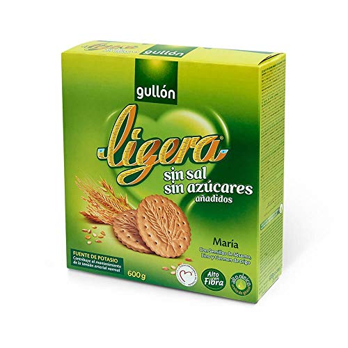 Gullón - Galleta María sin sal ligera Pack de 3, 600g