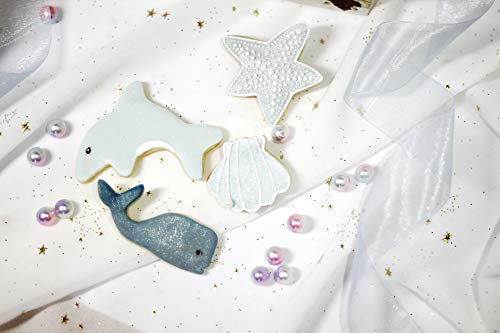 GWHOLE Juego de 12 Moldes para Galletas de Diseño Océano Sirena Tortuga Ballena Delfín Tiburón Cangrejo Estrella de Mar - Acero Inoxidable