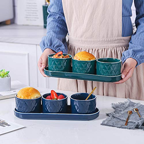 GYZBY Placa De Cerámica para Hornear Hogar para Hornear Hogar Pudín Tazón De Postre Taza para Hornear Plato De Postre Conjunto