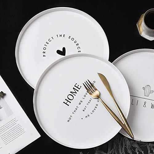 GYZBY Plato Redondo Bandeja De Desayuno Bandeja De Fruta Casera Placa De Sala Plato De Taza De Té Plato De Postre Plato De Plástico