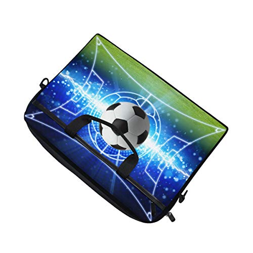 HaJie Bolsa de ordenador portátil con impresión de balón de fútbol de 14 a 14,5 pulgadas, funda protectora de viaje con correa para el hombro para hombres, mujeres y niños