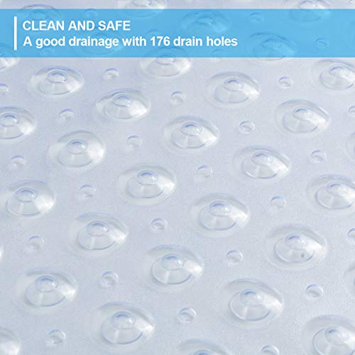 HALOVIE Alfombrillas de Baño Extra Largas Alfombra Antideslizante para Bañera Resistentes al Moho Tapete PVC con 200 Ventosas Seguridad Antibacteriana para Cuarto de Baño 100 x 40 cm