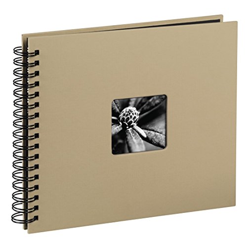 Hama 113681 - Álbum de fotos (50 páginas negras, álbum con espiral, compartimento para insertar foto) 28 x 24 cm,  color beige