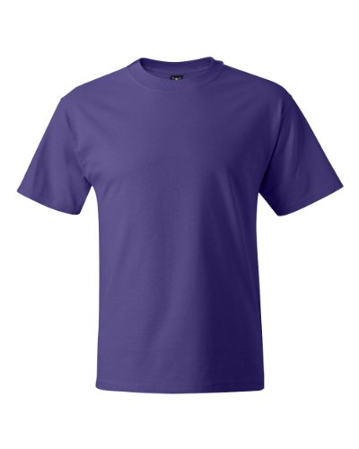Hanes Camiseta corta de manga corta para hombres (morada) (2 veces grande)