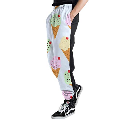 Hangdachang Pantalones de chándal para Hombre Helados Pantalones Casuales de Fresa y Pistacho Pantalones Deportivos Suaves y cómodos para Hombre 3XL
