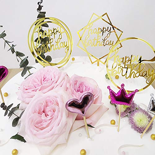 Happy Birthday Cake Topper,Decoración para Tartas de Cumpleaños,Adecuado para Todas las Edades y Personas,Decorado para una Variedad de Pasteles de Cumpleaños (9 Modelos)