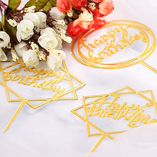 Happy Birthday Cake Topper,Decoración para Tartas de Cumpleaños,Adecuado para Todas las Edades y Personas,Decorado para una Variedad de Pasteles de Cumpleaños (9 Modelos)
